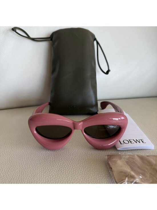 NEW Loewe Cat-Eye Frame Sunglasses Pink 100% Authentic Logo Chunky main image 6